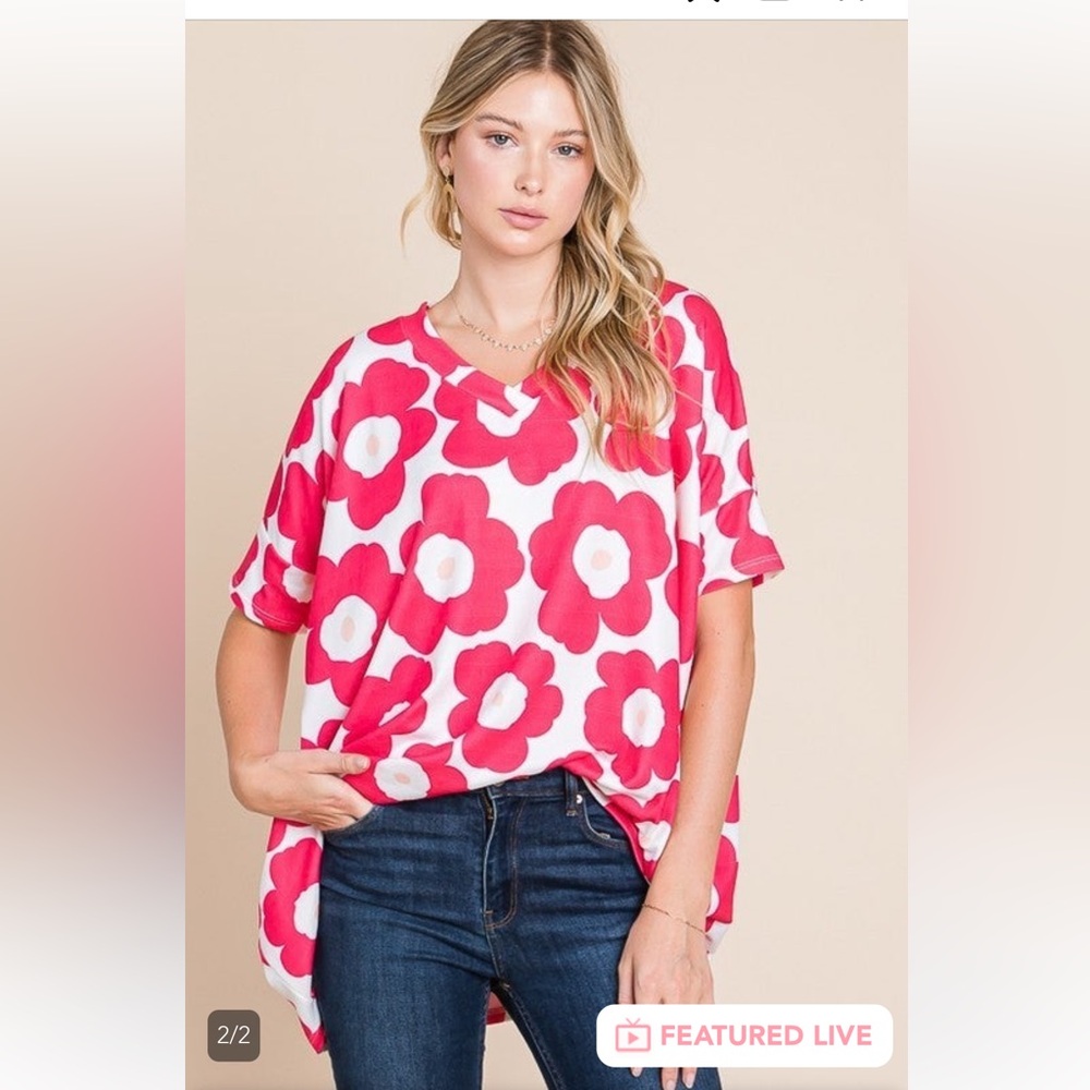Pink daisy tunic - Picture 2 of 5
